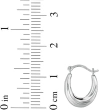 Load image into Gallery viewer, 10k Yellow Gold or White Gold 14mm Mini Oval Hoop Earrings
