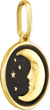 Load image into Gallery viewer, Italian 14k Yellow Gold 15mm Reversible Sun &amp; Moon Medallion Charm Pendant with Optional Necklace, 16-20 Inch
