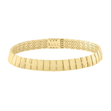 Load image into Gallery viewer, 14k Yellow Gold 7mm Diamond Marquis Tile Link Bracelet, 7 Inch
