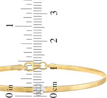Load image into Gallery viewer, Italian .11cttw Diamond 14k Two-Tone Gold 2.4mm Omega Charm Bracelet, 7 Inch

