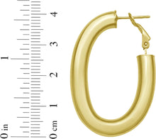 Load image into Gallery viewer, 14k Yellow Gold 41mm Oval Omega Hoop Earrings
