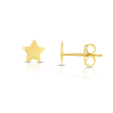 Load image into Gallery viewer, 14k Yellow Gold 6.5mm Gold High Polished Star Stud Earrings
