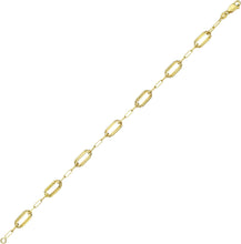 Load image into Gallery viewer, Italian 14k Yellow Gold 6mm Beaded Paperclip Link Bracelet, 7.5 Inch
