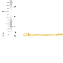 Load image into Gallery viewer, 10k Yellow Gold 2.8mm Solid Spiral Rope Multi Diamond Cut Chain Bracelet or Anklet
