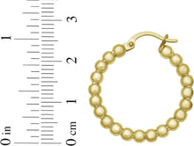 Load image into Gallery viewer, 14k Yellow Gold 25.2mm x 3mm or 35.6mm x 3mm Bead Hoop Earrings
