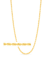 Load image into Gallery viewer, 14k Yellow Gold 3.2mm Lite Spiral Rope Chain Necklace
