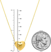 Load image into Gallery viewer, 14k Yellow Gold Puffed Heart Charm Pendant Cable Chain Necklace, 18 Inch
