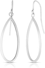 Load image into Gallery viewer, 14k White Gold 41mm Graduated Open Oval Dangle Earrings
