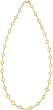 Load image into Gallery viewer, 14k Yellow Gold 7mm Clover Outline Link Charm Chain Necklace, 18 Inch
