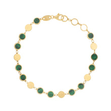 Load image into Gallery viewer, 14k Yellow Gold 5mm Gemstone Mirror Link Bracelet
