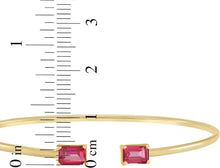 Load image into Gallery viewer, Italian 14k Yellow Gold 4mm Natural Garnet Gemstone Candy Bangle Charm Bracelet
