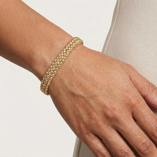 Load image into Gallery viewer, 14k Yellow Gold 8.8mm Small Rice Mesh Bracelet, 7 Inch
