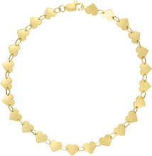 Load image into Gallery viewer, 14k Yellow Gold 5mm Mirror Heart Link Bracelet, 7 Inch
