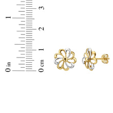 Load image into Gallery viewer, 14k Yellow Gold 11mm Flower Stud Earrings
