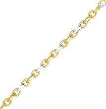 Load image into Gallery viewer, 14k Two-Tone Gold 9mm Fancy French Cable Link Bracelet, 7.75 Inch
