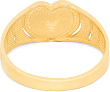 Load image into Gallery viewer, 10k Yellow Gold 9mm Heart Openwork Shank Two-Tone Ring, Sizes 4 - 11
