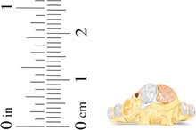 Load image into Gallery viewer, 10k Yellow Gold 9mm CZ Elephant Simulated Ruby Tri-Tone Ring, Sizes 4 - 9.5
