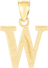 Load image into Gallery viewer, 10k Yellow Gold 0.45&quot; Personalized Lighting Alphabet Letter A - Z Initial Charm Pendant with optional Extendable Chain Necklace
