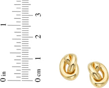 Load image into Gallery viewer, 14k Yellow Gold 12.5mm Puffed Amore Love Knot Stud Earrings
