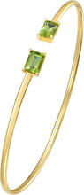 Load image into Gallery viewer, Italian 14k Yellow Gold 4mm Natural Garnet Gemstone Candy Bangle Charm Bracelet
