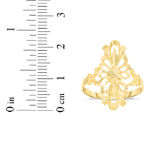 Load image into Gallery viewer, 10k Yellow Gold 22.1mm Slim Oval Openwork Filigree Ring
