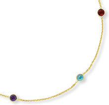 Load image into Gallery viewer, 14k Yellow Gold Link Natural Garnet, Peridot, Amethyst, Citrine, Blue Topaz Multi-Gemstone Bracelet, 7 Inch
