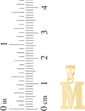 Load image into Gallery viewer, 10k Yellow Gold 0.45&quot; Personalized Lighting Alphabet Letter A - Z Initial Charm Pendant with optional Extendable Chain Necklace
