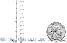 Load image into Gallery viewer, 14k White Gold 5mm Alternating Polished &amp; Satin Heart Mirror Link Bracelet, 7 Inch
