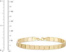 Load image into Gallery viewer, 14k Yellow Gold 6mm Cube Brick Bracelet, 7 Inch
