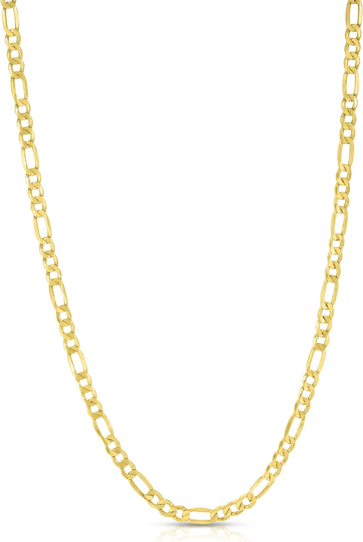 14k Yellow Gold 3.5mm Lite Figaro Chain Necklace