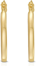 Load image into Gallery viewer, 14k Two-Tone Gold 16mm Half Textured Flat Oval Hoop Earrings
