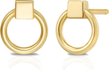 Load image into Gallery viewer, 14k Yellow Gold 8.8mm Open Circle Stud Earrings
