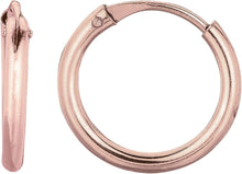 Load image into Gallery viewer, 14k Yellow Gold, White Gold or Rose Gold 1mm x 10mm Endless Huggie Hoop Earrings
