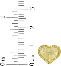 Load image into Gallery viewer, 14k Yellow Gold 10.5mm x 12mm Radiating Textured Heart Stud Earrings
