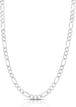 Load image into Gallery viewer, 14k Yellow Gold  or White Gold 3mm Solid Figaro Chain Necklace
