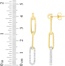 Load image into Gallery viewer, 14k Yellow Gold 43mm 0.29ct Diamond Paperclip Earrings
