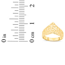 Load image into Gallery viewer, 10k Yellow Gold 11mm Chevron Openwork Filigree Ring
