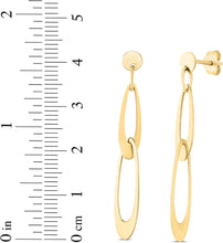 Load image into Gallery viewer, 14k Yellow Gold 43mm Gold Italian Oval Link Earrings
