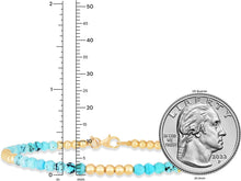 Load image into Gallery viewer, Italian 14k Yellow Gold Alternating 3.5mm Natural Turquoise Bead Link Bracelet, 7 Inch
