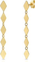 Load image into Gallery viewer, Italian 14k Yellow Gold Mirror Kite Link Drop Earrings
