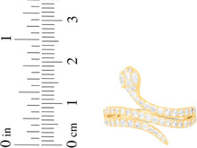 Load image into Gallery viewer, 10k Yellow Gold 19mm Coiled Serpent Snake CZ Ring, Sizes 4 - 11
