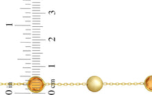 Load image into Gallery viewer, 14k Yellow Gold 6.4mm Natural Blue Topaz Gemstone Pebble Charm Bracelet, Adjustable 6.25 Inch-7.25"
