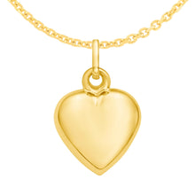 Load image into Gallery viewer, 14k Yellow Gold 19.3mm Polished Small Puff Heart with Optional Chain Pendant Charm

