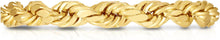 Load image into Gallery viewer, 10k Yellow Gold 9mm Diamond Cut Hollow Rope Chain Necklace
