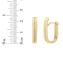 Load image into Gallery viewer, 14k Yellow Gold 24mm Double Oval Tube Hoop Earrings

