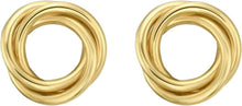 Load image into Gallery viewer, 14k Yellow Gold 11mm Interlocking Trinity Stud Earrings

