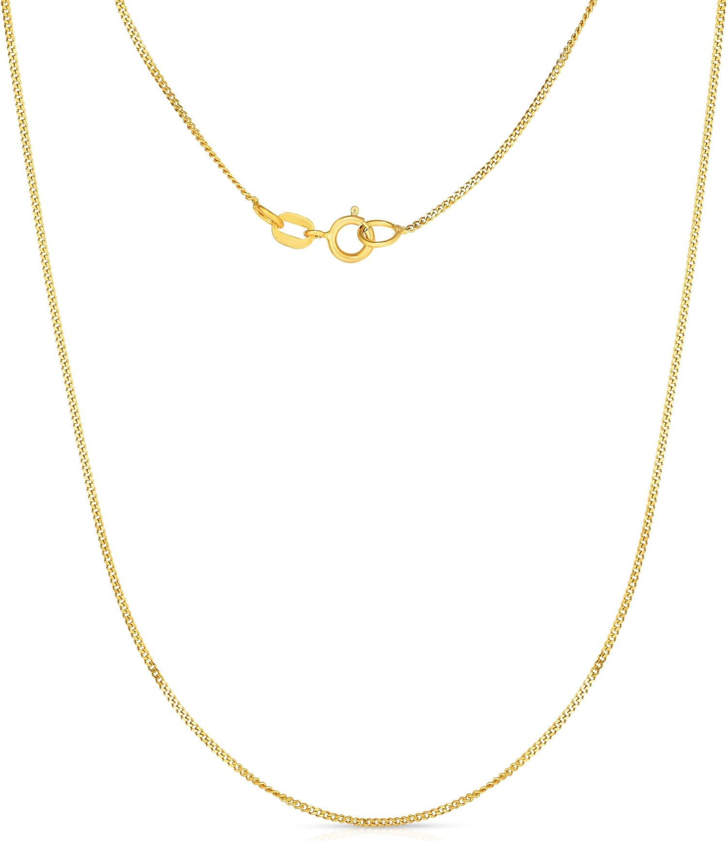 14k Yellow Gold 1.8mm Solid Curb Chain Chain Necklace