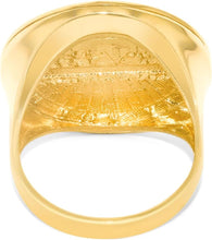 Load image into Gallery viewer, 10k Yellow Gold 24mm Last Supper Pray For Us Catholic Saint Religious Medallion Men&#39;s Ring, Sizes 5 - 13.5
