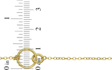 Load image into Gallery viewer, Italian 14k Yellow Gold 10.4mm Interlocking Circles Charm Pendant Adjustable Chain Necklace, 16 Inch-18"
