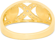 Load image into Gallery viewer, 10k Yellow Gold 9mm CZ XOXO X O Heart Ring, Sizes 4 - 11

